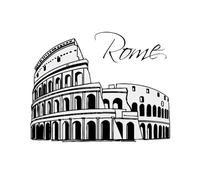 MIXUEXUNLU Roma Decalcomania da muro rimovibile Skyline Silhouette Adesivo da parete italiano Decorazioni per la casa Arte della parete Design moderno Città Murale