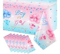 Mixweer 6 tovaglie per rivelare il sesso del sesso, forniture per feste, impermeabile, per ragazzi o ragazze, in plastica, rosa e blu, usa e getta, per feste di baby shower, 137,2 x 274,3 cm