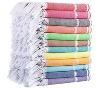 Mixweer - Confezione da 12 asciugamani da spiaggia turchi 180,3 x 88,9 cm, asciugatura rapida, leggeri e di grandi dimensioni, resistenti alla sabbia, per adulti, bambini