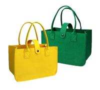 Mixxiula 2 Pezzi Borse Riutilizzabili per la Spesa, Borsa Tote in Feltro Shopper Borsa Cesto Portaoggetti in Feltro Borsa Della Spesa Pieghevole per Shopping Picnic Viaggi Spiaggia