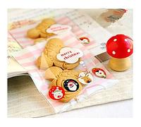 Miya® Set di graziosi sacchettini autoadesivi, motivo "Nikolaus und sein Hirsch", 10 x 11 cm + lembo da 3 cm, con chiusura adesiva, per biscotti, dolci, prodotti da forno, cupcake, dolcetti, confezione per regalo, fai da te, decorazione, per Natale, 50 pezzi Opp_merry