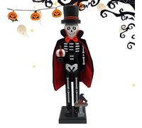Miyanvuo Schiaccianoci In Legno Per La Festa Di Halloween - Statua da Collezione | Schiaccianoci Teschio Halloween In Legno,per lo Scaffale il Mobile per Feste il Piano del Tavolo la Finestra