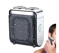 Miyanvuo Tagliabordi Elettrico, Trimmer Barba Ricaricabile Compatto Con Doppio Anello, Dispositivo Rasatura Viso Elettrico Con Display Digitale Per Appartamento Dormitorio Hotel Affitto Auto Viaggi