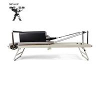 MIYAUP Reformers Pilates antiscivolo di lusso con scatola da studio bianco con il miglior letto centrale Pilates a molle in metallo Beige set add board