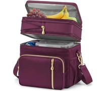 MIYCOO - Borsa portapranzo e scatola per pranzo per donne e uomini, borsa termica a tenuta stagna con doppio scomparto, morbida, grande, per adulti, per campeggio, lavoro, spiaggia, picnic, viaggi
