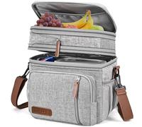 MIYCOO Borsa Termica Porta Pranzo, Borsa Frigo 15 Litri, Borsa Doppio Scomparto Pranzo Grande, Per Alimenti Caldi e Freddi da Viaggio per Uomo Donna Picnic/Barbecue/Campeggio/Viaggio