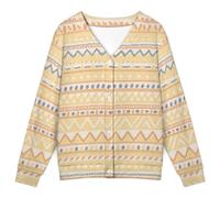 MIYMIYN Cardigan da donna leggero con scollo a V, stile retrò, morbido, autunnale, casual, con bottoni, Multicolore, M