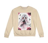 MIYMIYN Felpa invernale da uomo foderata in pile girocollo pullover con grafica fantasma tessitrice casual top per visite in casa infestata, Beige, L-5XL