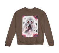 MIYMIYN Felpa invernale da uomo foderata in pile girocollo pullover con grafica fantasma tessitrice casual top per visite in casa infestata, Marrone, XL-5XL