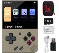 Miyo Mini Plus, Console di gioco portatile con schermo IPS da 3,5 pollici, 640 x 480, scheda TF da 128 GB, con 15000 giochi classici, supporta la modalità hotspot Wi-Fi, con custodia