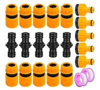 Miyobing 20 Pezzi Connettori per Tubi da Giardino Raccordi per Tubo da, Connettori per Tubi Rapidi Connettori per Tubi Doppi Maschi Connettore per Tubi in Plastica per Irrigazione, Autolavaggio