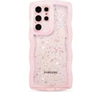 miyonsin Custodia per Galaxy S20FE, Graziosa Custodia a Forma di Onde Ricce, Glitter Trasparente Custodia Protettiva per Ragazze e Donne, TPU Antishock Cover per Galaxy S20FE, Rosa-1