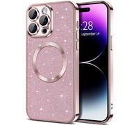 miyonsin Glitter Magnetica Cover per iPhone 11, Anti Graffi Glitter Custodia Compatibile con MagSafe, Brillantini Sottile Silicone TPU Antiurto Case per iPhone 11, Oro Rosa
