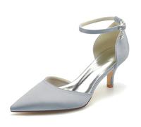 Miyoopark Bridal - Scarpe da sposa da donna, in raso, da sera, formali, J379 Argento 2 5 tacco, 39 EU