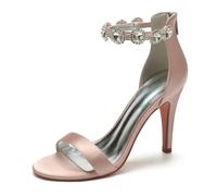 Miyoopark Sandali da ballo sexy da donna a spillo tacco alto, M676 Rhinestone Chains Dusty Rose, 36.5 EU