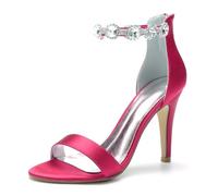 Miyoopark Sandali da ballo sexy da donna a spillo tacco alto, M676 Rhinestone Chains Rose, 39.5 EU