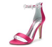 Miyoopark Sandali da ballo sexy da donna a spillo tacco alto, M677 Rhinestone Chains Rose, 36.5 EU