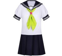 Miyu Suzuki Cosplay Anime Scuola Uniforme Ragazze Sailor Costume Completo | Vestire il gioco di ruolo dei personaggi manga, camicia uniforme a maniche corte e gonna, abiti di Halloween per adulti e