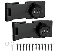MIYUANGKJ 2 pezzi serratura a combinazione da 5 pollici con serratura a combinazione, serratura a combinazione, serratura a chiave, serratura Hasp Lock nero per porte armadi finestre