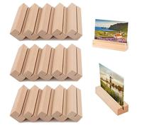 MIYUANGKJ Supporto per Carta in Legno 15 Pezzi Supporto per Tavolo in Legno, Nome del Cartello Porta del Menu Porta Della Cartolina Porta del Supporto per Foto per Matrimoni, Banchetti