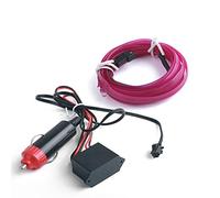 MIYUED Luci di Striscia per Auto Multicolor RGB Interni per Auto El Wire Fibra Ottica Kit di Illuminazione Ambientale con Inverter per Caricabatteria per Auto (Purple, 3m/9.8ft)