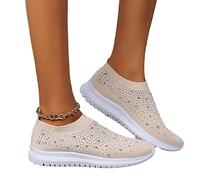MIYYO Sneakers Casual da Donna Scarpe da Passeggio alla Moda con Strass Sneakers Estive in Maglia Traspirante Scarpe Ortopediche Leggere E Comode con Suola Morbida