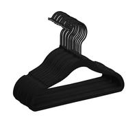 MIZGI Grucce in velluto per bambini, confezione da 50 pezzi, con ganci neri, salvaspazio, ultra sottili, antiscivolo, per gonne, vestiti, pantaloni, grucce appendiabiti (nero/nero)