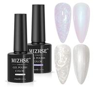 MIZHSE Smalto per unghie bianco Pearl Aurora Shell Spiral Gel Nail 2 pezzi Lampada UV/LED a lunga durata 10 ml * 2 per salone di manicure professionale per unghie fai da te a casa