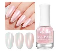 MIZHSE Smalto rosa glitterato ad asciugatura rapida Aurora Glitter olografica, smalto a base d'acqua, esfoliante per unghie, set fai da te per la casa, salone da 15 ml