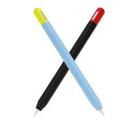 Mizi Custodia per Apple Pencil USB-C (2023) in silicone di alta qualità, ricarica USB, doppio tocco e attacco magnetico, confezione da 2 (nero/blu)