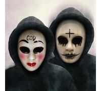Mizijia 2 Pezzi The Purg Maschere God e Dio Cross Killer, Maschere Halloween Horror, Maschera Nightmare, Maschera per Halloween Carnevale Costumi Cosplay Maskerade Adulti Bambini