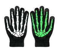 Mizijia Guanti da Scheletro Unisex per Halloween Che si Illuminano al Buio, Accessorio per Costume da Mietitore, Che si Illuminano al Buio - Guanti Spaventosi per Cosplay, Decorazione di Halloween