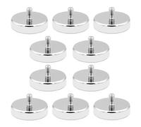 Mizikuu 10 Pezzi Magneti Neodimio, Potente con Filettatura M5, Diametro 25 mm, 20 kg Forza, Sistema Magnetico, Rotondi, Calamita Per Industria e Scienza