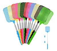 mizikuu 12 pezzi Scacciamosche Estensibile, Colorato Manuale Paletta Mosche Plastica Catturamosche Manualmente con Forte Flessibile Maniglia Telescopica per Mosche Zanzare e Insetti