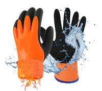 mizikuu 2 paia Guanti da lavoro invernali, Guanti da Meccanico doppio strato in nylon isolati guanti di montaggio caldi impermeabili Guanti per industria edile, magazzino, logistica, frigorifere