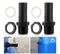 mizikuu 2 PCS Boccola del serbatoio, Ugello del Tubo Flessibile Rubinetto Cisterna 1000 Litri Nipplo di Riduzione Raccordo per Il Collegamento dei Barili Dell'acqua