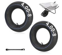 mizikuu 2 PCS Camera d'Aria, 4.80/4.00-8 Ruota di Ricambio Camera d'Aria Ruota Carriola Pneumatici Da Per Carrelli a Mano Trattore Inner Tube Valvola Per Carrello, Spazzaneve, Generatore e Altro