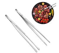 mizikuu 2 Pezzi Pinze da Cucina in acciaio Inossidabile 30 cm, Pinza da Chef professionali di Alta Precisione Pinza Pinzette Cucina per Alimenti per Bistecche Barbecue Cucinare Dessert Decorazione