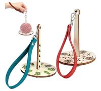 mizikuu 2 Pezzi Portafilato da Polso Portatile, Portafilo da Polso Ø10cm Rotazione di 360° Portagomitolo Girevole con Cinturino da Mano Previene Che Il Filato Si Aggrovigli, Verde e Rosso