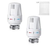 mizikuu 2 Pezzi Valvola Termostatica per Filettatura M30 x 1.5, Testa Termostatica per Radiatore con Manopola di Regolazione Termostato Per Radiatori Caloriferi per Scuole ed Edifici Adibiti a Uffici