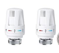 mizikuu 2 Pezzi Valvola Termostatica per Filettatura M30 x 1.5, Testa Termostatica per Radiatore con Manopola di Regolazione Termostato Per Radiatori Caloriferi per Scuole ed Edifici Adibiti a Uffici