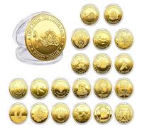 Mizikuu 20 Monete per Fata dei Denti - Tooth Fairy Coins Con Diversi Motivi, Monete d'Oro per Bambini, Regali Fatina, Souvenir per la Ricompensa della Rottura dei Denti da Latte