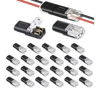 mizikuu 25 Pezzi Connettore Elettrico Rapidi, Connettori Per Auto a 2 Poli per Cavo da 18-22 AWG Pratici Connettori Rapidi Impermeabili Senza Spelatura per Audio, Video, Altoparlanti, Illuminazione