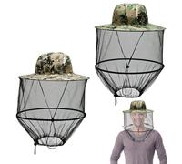 mizikuu 2PCS Cappello da Apicoltore, Pieghevole Cappello A Rete Con Zanzariera Cappello con Velo d'Ape Cappello da Sole per Giardinaggio, Giungla e Pesca all'aperto, Escursionismo