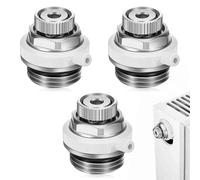 mizikuu 3 PCS Valvola di Sfiato Automatica per Radiatori, 1/2" Radiatore dell'Aria di Sfiato Valvola di Sfiato Automatica Termosifoni Manuale Valvola di Spurgo per Risparmio Energia