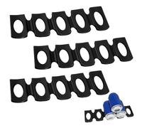 mizikuu 3 Pezzi Portabottiglie per Frigorifero in Silicone, Porta Bottiglie da Frigo pieghevole Antiscivolo Supporto Per Impilamento Portabottiglie Per Frigoriferi, Cucine, Armadi, Bar, Nero