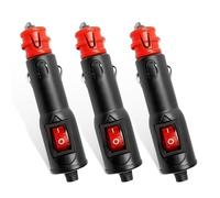 mizikuu 3 Pezzi Spina Accendisigari, Spinotto Presa Accendisigari Auto 12V/24V con Interruttore e Fusibile 10A Spinotto Accendisigari Universale Europea per Auto, Camion, Moto
