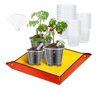 mizikuu 30 Pezzi Vasi per Orchidee, Vasetti per Piantine con Tappetino per Piante 8.9cm 10cm 12.8cm Vasi da Vivaio Trasparenti con Foro Per Drenaggio per Interni, Esterni, Giardino, Balcone