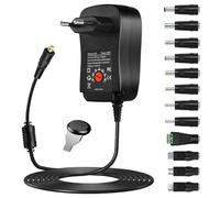 mizikuu 30W Alimentatore Universale, Adattatore AC-DC 3V 4.5V 5V 6V 7.5V 9V 12V con 12 Adattatori Per Spina Caricabatterie per Macchine Fotografiche, Lampade, TV, Elettronica Domestica Eccetera