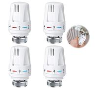 mizikuu 4 pezzi Testa Termostatica, Valvola Termostatiche M30 x 1,5 Regolatore di Riscaldamento Valvole Termosifoni con Posizione Zero Uso Domestico e Ufficio